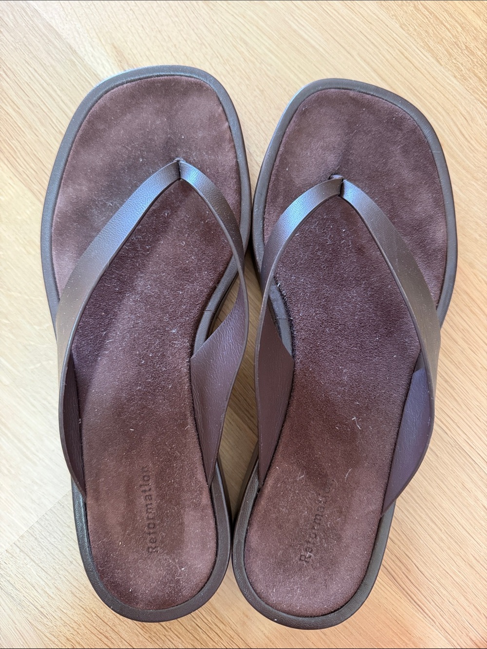 Reformation Dark Brown Platform Flip Flop Sandals - Picture 2 of 4